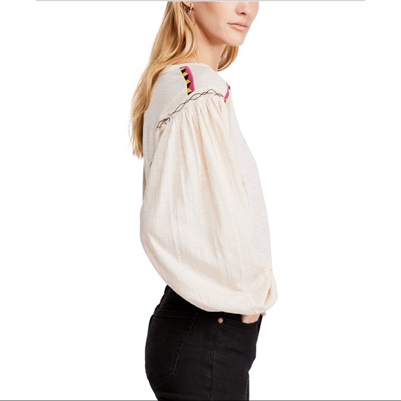 Free People Hand Me Down Embroidered Top - Picture 2 of 7